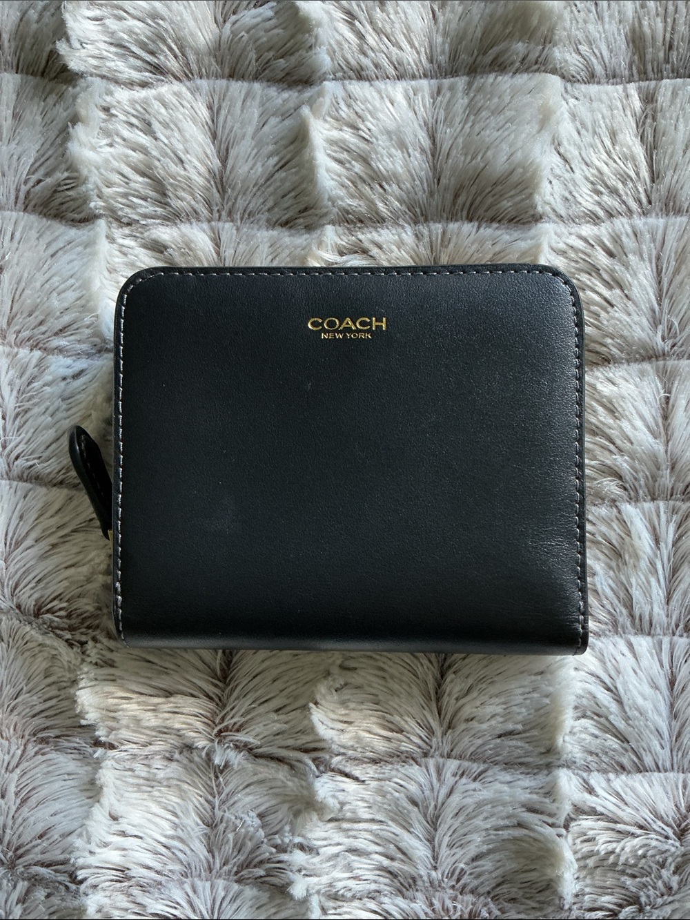 Coach Black Leather Zip Around Wallet